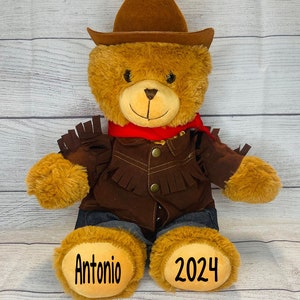 PersonalizeD Cowboy Bear-Cowgirl Bear Birthday Bear-Firefighter Gift-Bull Rider bear-Rodeo Bear