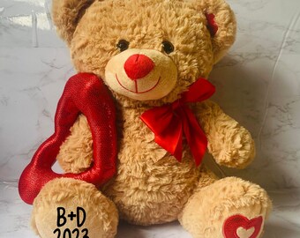 Personalized Valentine's Day Bears-Anniversary gift-Anniversary Plush-Anniversary Basket-Valentines Day-Valentine Day Plush-Te Amo Bear