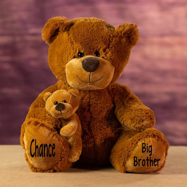 Mama and Baby Bear Day Bears-Personalized Baby gift-Baby Plush-Baby Basket -2022 gift Day-Big brother-Big Sister