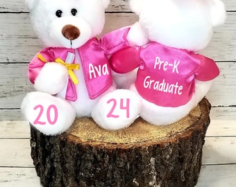 Personalized Graduation Bears-7.5inches- graduation gift- preschool-Kindergarten-5th grade-8th grade-high school-college-2024 gift