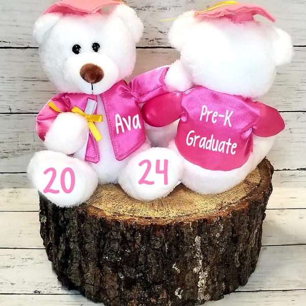 Personalized Graduation Bears-7.5inches- graduation gift- preschool-Kindergarten-5th grade-8th grade-high school-college-2024 gift