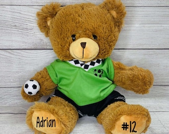 Personalized Soccer Bears-Soccer Bear Birthday Present-My first bear-Personalized sport bear-Soccer 2024-Soccer Plush