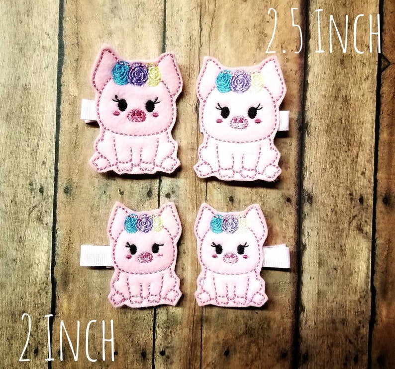Pig Hair Clip-Pig pacifier clip-Pig gift-birthday gift-baby shower gift-pig hair bows-gift for daughter-Christmas gift