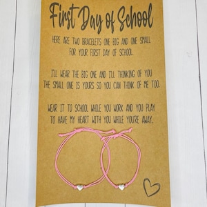 First Day of First Grade-Back to school bracelets-Mommy and me-Matching bracelets-First Day of School-Heart Bracelet