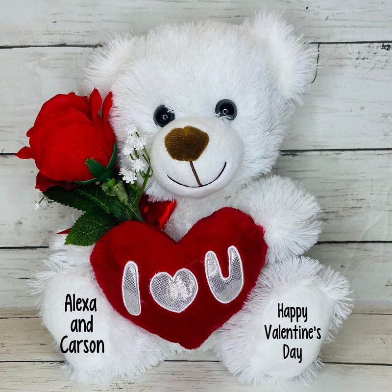 Personalized Valentines Day Bears-Anniversary gift-Valentine Plush-Anniversary Basket -2024 gift-Valentines Day-Birthday gift-te amo bear