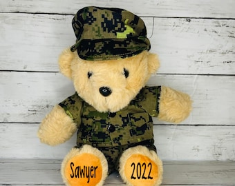Personalized Military Bear-Military Birthday Bear-Military Memory Bear-Military Graduation-Military Keepsake