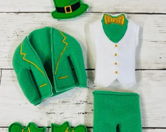 Leprechaun Elf Sweater Set-Sweaters for Elves-Elf Doll Sweater-Elf Doll-Clothes for Elf-Elf Doll Sweater-Elf Prop-St Patrick's Day Elf