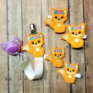Fox Hair Clip-Fox pacifier clip-fox gift-birthday gift-baby shower gift-fox hair bows-gift for daughter-fox baby gift