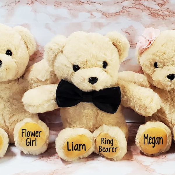 Personalized Flower Girl Bear-Flower Girl Bear-Flower Girl Gift-Ring Bearer Bear-Ring Bearer Gift