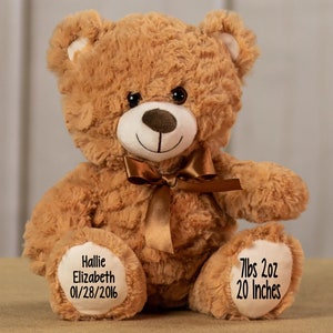 Personalized Teddy Bears-Stuffed Bear-My first teddy bear-Birthday Gift-Baby Shower-Baby Gift
