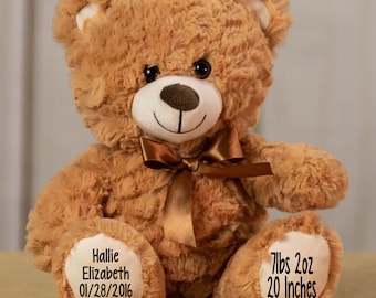 Personalized Teddy Bears-Stuffed Bear-My first teddy bear-Birthday Gift-Baby Shower-Baby Gift