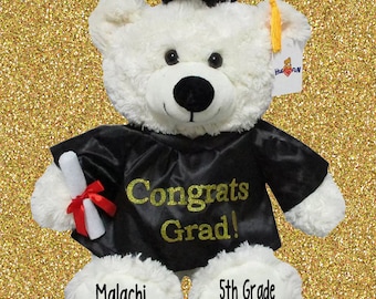 Personalized Graduation Bears- graduation gift- preschool-Kindergarten-5th grade-8th grade-high school-college-2024 gift