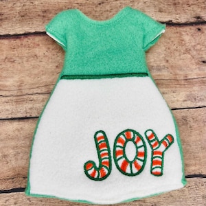 Joy Elf Dress -Sweaters for Elves-Christmas Fun-Elf Doll Outfit-Elf Doll-Clothes for Elf-Elf Doll Elf Costume-Joy Elf Dress