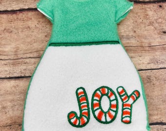 Joy Elf Dress -Sweaters for Elves-Christmas Fun-Elf Doll Outfit-Elf Doll-Clothes for Elf-Elf Doll Elf Costume-Joy Elf Dress