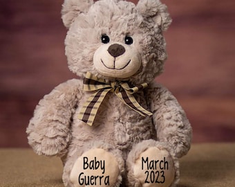 Personalized Teddy Bears-Stuffed Bear-My first teddy bear-Birthday Gift-Baby Shower-Baby Gift-Custom Newborn Gift-Newborn Gift