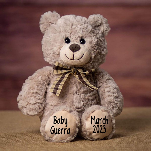 Personalized Teddy Bears-Stuffed Bear-My first teddy bear-Birthday Gift-Baby Shower-Baby Gift-Custom Newborn Gift-Newborn Gift