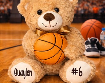 Personalized Basketball Bears-Birthday gift-Basketball Plush-Easter Basket -2026 gift-Birthday gift-Basketball Bear-Basketball Keepsake