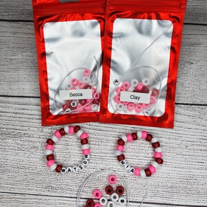 Personalized Bracelet-Valentines Party Favors-Valentines Class Party-Bracelet Making Kits-DIY Bracelet Making Kit-Holiday Party Favors