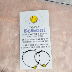 First Day of First Grade-Back to school bracelets-Mommy and me-Matching bracelets-First Day of School-Softball Bracelet