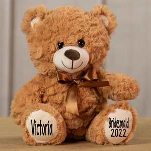 Personalized Bridesmaid Bear-Flower Girl Bear-Flower Girl Gift-Ring Bearer Bear-Ring Bearer Gift
