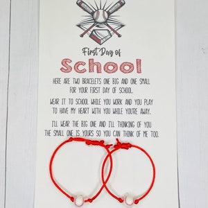First Day of First Grade-Back to school bracelets-Mommy and me-Matching bracelets-First Day of School-Baseball Bracelet