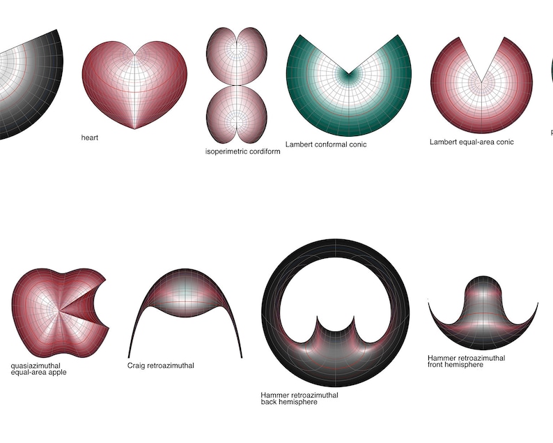 A Cornucopia of Map Projections - Etsy