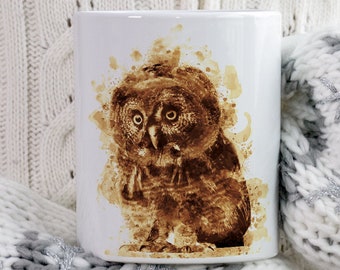 Funny Owl Mug, Owl Art, Christmas Gift, Owl Lover, Animal Art Mugs, Gifts For Family, Animal Lover Mugs, Unique Gift Mugs, Funny Owl Mugs