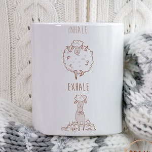 Child's Sheep Mug Gift for Son, Daughter, Niece, Nephew, Granddaughter, Grandson,  Cute Animal Inhale Exhale Cup For Kids, Children Cute Mug