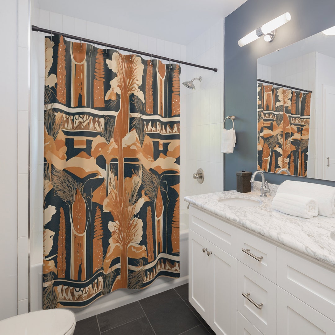 Fall Shower Curtain for Airbnb Bathroom Curtains for Fall Etsy