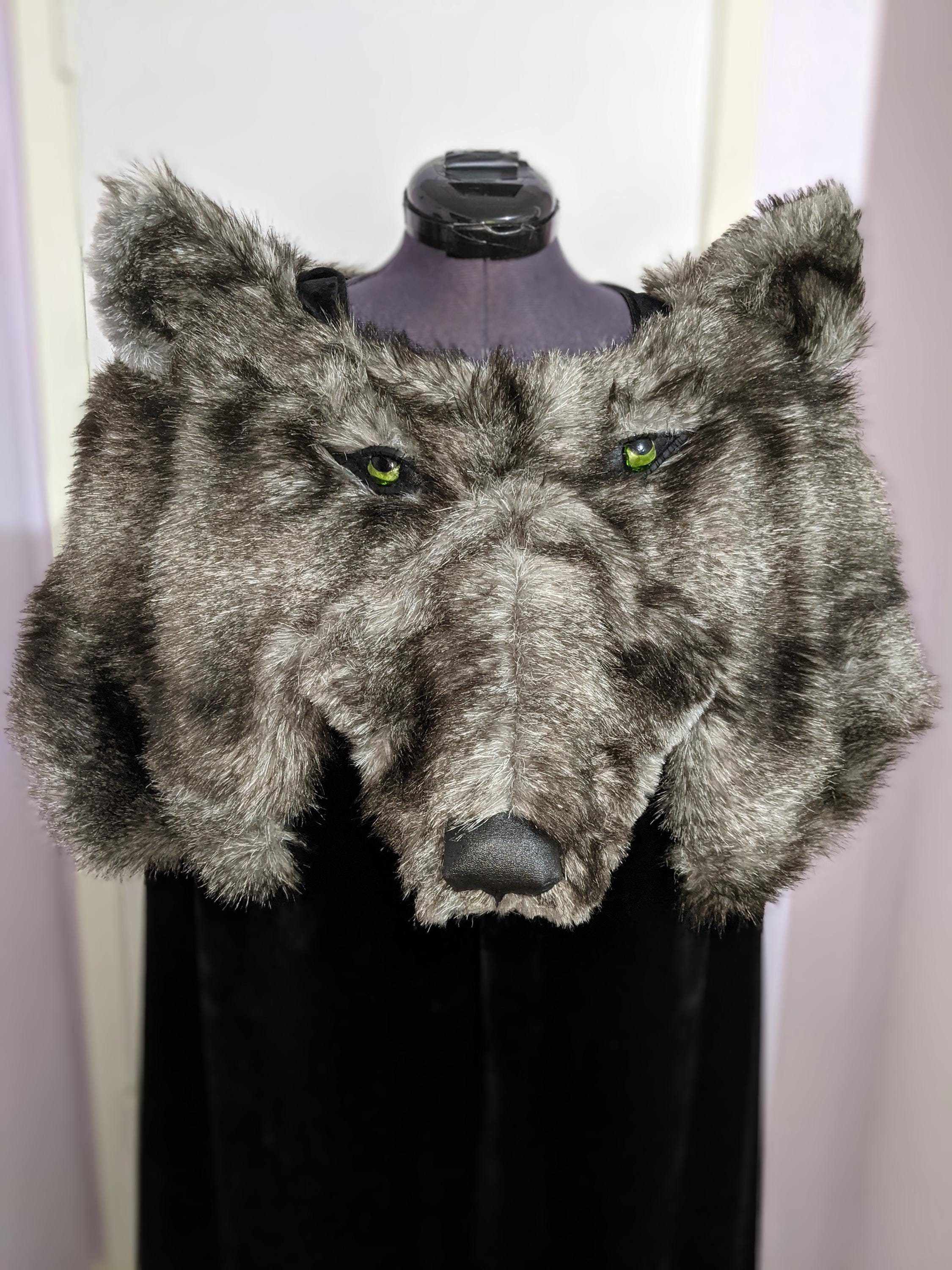 Viking Wolf Faux Fur Mantle: LARP Cosplay Cape Upcycled - Etsy