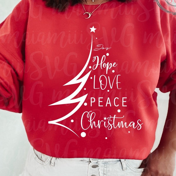 Joy Hope Love Peace Christmas Svg, Christmas Sign Svg, Love Christmas Svg, Peace Christmas Svg, Christmas Shirt Design, Christmas Wreath Svg