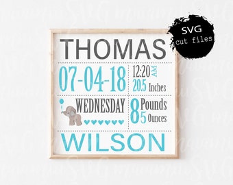 Download Birth Announcement Svg Etsy