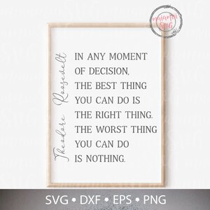Theodore Roosevelt citaat, citaat van Roosevelt, inspirerende svg, Home Sign svg, motiverende citaat