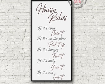 House Rules Sign SVG, Family Rules, Farmhouse Decor (Digital Download)