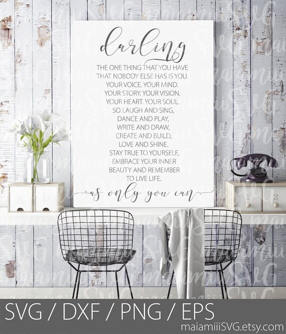 Darling Svg Nursery Decor Children Printable Girl Svg Etsy