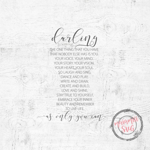 Darling Svg Nursery Decor Children Printable Girl Svg Etsy