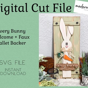 Panneau de lapin à rabat, Pâques SVG, panneau de Pâques, panneau de lapin, à rabat, laser Glowforge, signe SVG, plateau à plusieurs niveaux SVG, fichier laser de Pâques