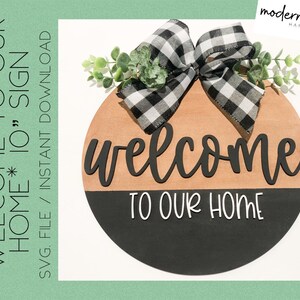 Welcome To Our Home Sign, Glowforge Laser, Sign SVG, Tiered Tray SVG, Laser Cut File