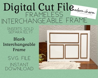 Interchangeable Frame, Frameless, Glowforge Laser, Mini Sign SVG, Tiered Tray SVG, Laser Cut File