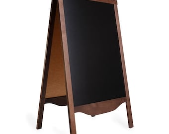 Wooden A-board Engraving, Sandwich board, Pavement sign, Menu board, Advertising board With factory laminated blackboard panels RO2