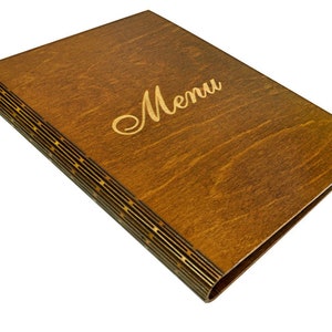 Houten Menuhouder A4 restaurant-pub hoteldisplay - Harmonica Brown