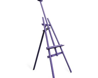 Wooden Easel  for sketching and painting or use as a display easel (wedding plans etc) blackboard holder, S1 violet