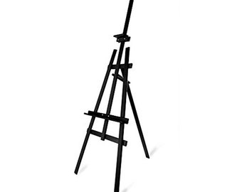 Wooden Easel for sketching and painting or use as a display easel (wedding plans etc) blackboard holder S1 black