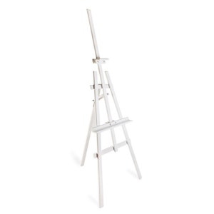 Cavalete de madeira para desenhar e pintar ou usar como cavalete de exibição (planos de casamento etc) suporte para quadro negro S1 - Branco