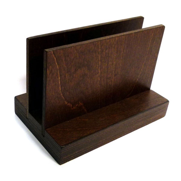 Wooden Menu Holder brochure leaflet table top organizer pocket for leaflets, envelopes, flyers, pamphlets, logo engraving - code Menu Z