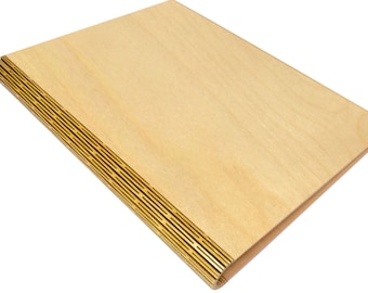 Wooden Menu Holder A4 restaurant, pub, hotel, display sign name or logo laser engraving - Harmonica (natural)