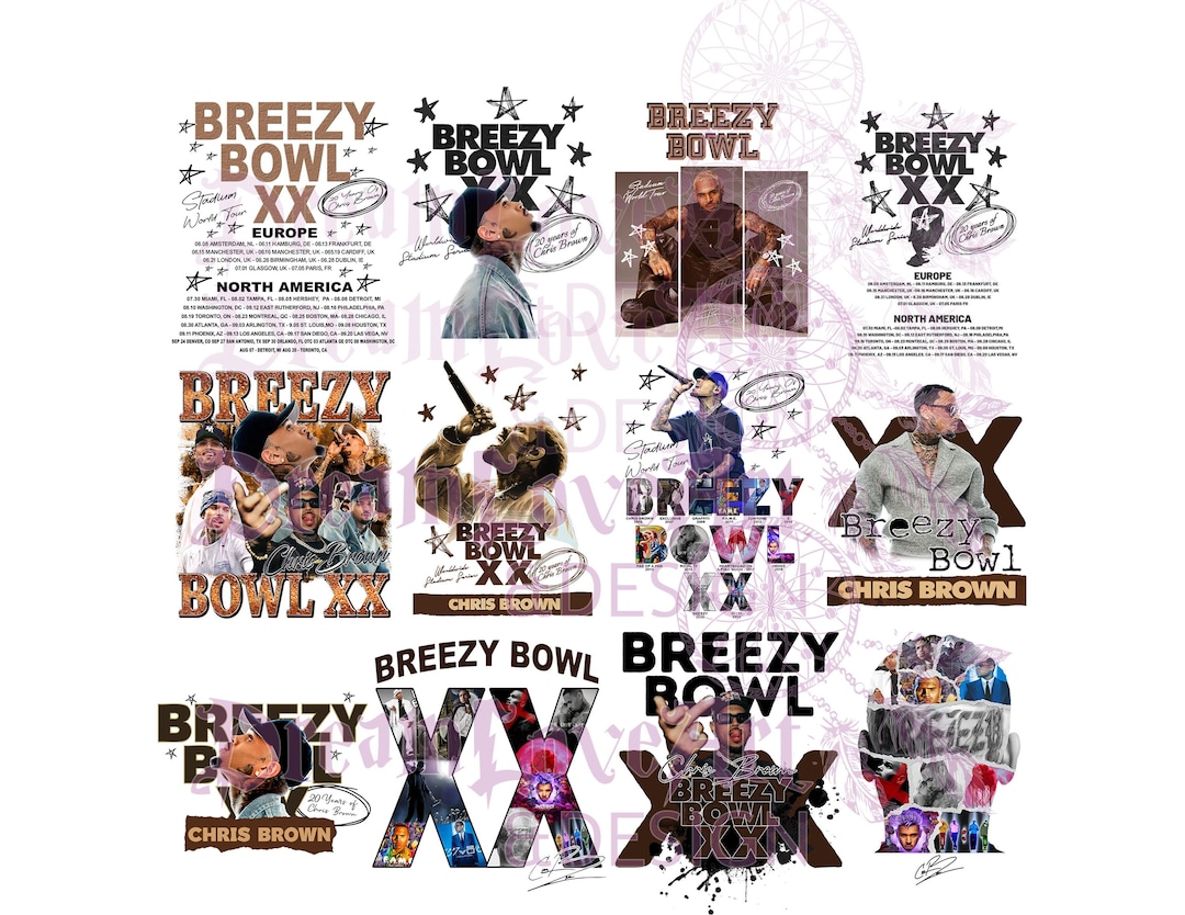 Chris Brown Breezy Bowl XX 2025 PNG Bundle: Tour Merch Designs (digital