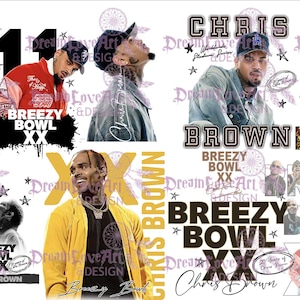 Chris Brown PNG Bundle, Breezy Bowl XX 2025, 12 png Files for Sublimation, Stickers, Shirts, DIY Crafts Digital Downloads