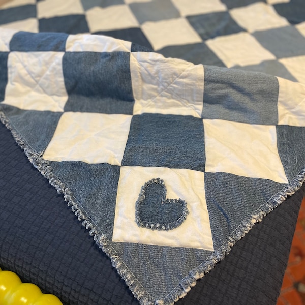 Denim Rag Quilt Etsy