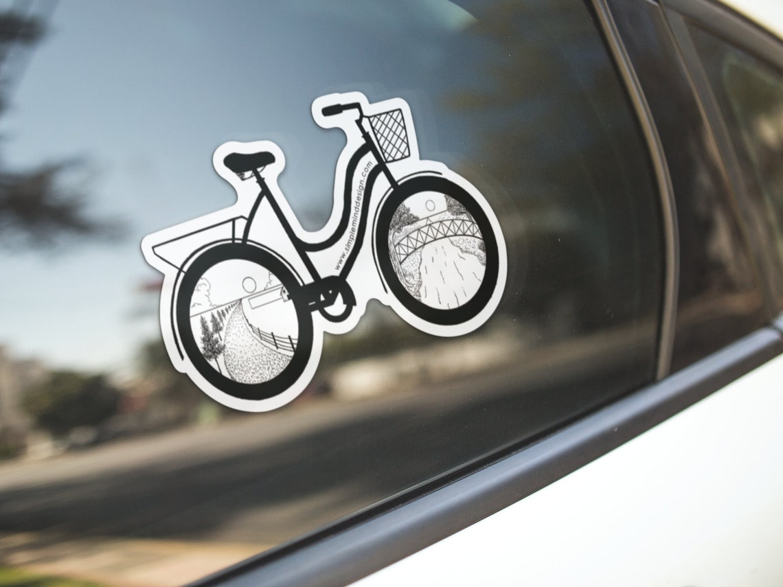 Cruiser Bike Sticker Weatherproof Die Cut Decal Etsy